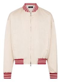 DSQUARED2 Baseball 80\'s Pinstriped Bomber Jacket | Neutrals | FARFETCH at Farfetch